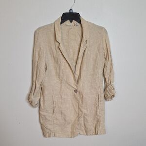 Christian Siriano Beige Linen Size Small Women's Blazer